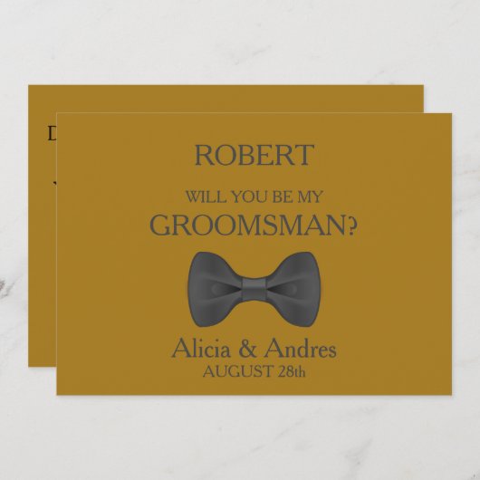 Bent u mijn Groomsman? Uitnodiging (Voorkant / Achterkant)