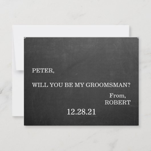 Bent u mijn Groomsman? Uitnodiging (Achterkant)