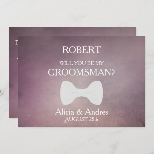 Bent u mijn Groomsman? Uitnodiging voorstel (Voorkant / Achterkant)