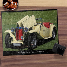Bent u mijn Groomsman? Vintage Car Legpuzzel