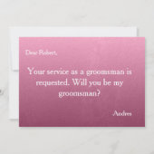 Bent u mijn Groomsman? Voorstel Kaart (Achterkant)