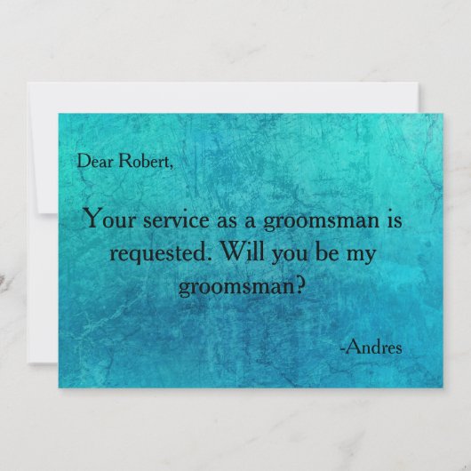 Bent u mijn Groomsman? Voorstel Kaart (Achterkant)