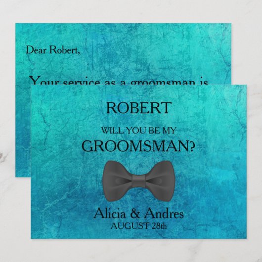 Bent u mijn Groomsman? Voorstel Kaart (Voorkant / Achterkant)