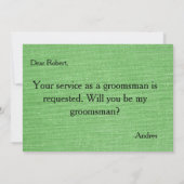 Bent u mijn Groomsman? Voorstel Kaart (Achterkant)