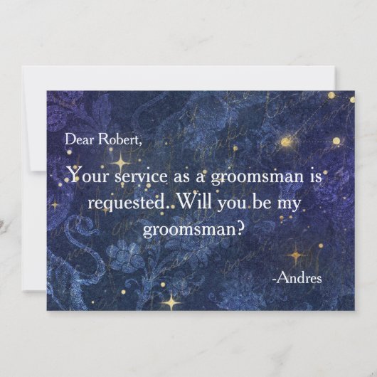 Bent u mijn Groomsman? Voorstel Kaart (Achterkant)