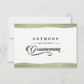 Bent u mijn Groomsman? Waterverf Uitnodigingen (Voorkant)