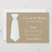 Bent u mijn Groomsman wit en zwart Stropdas? Kaart (Voorkant)