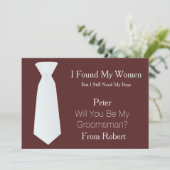 Bent u mijn Groomsman wit en zwart Stropdas? Kaart (Staand voorkant)