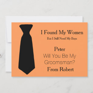 Bent u mijn Groomsman wit en zwart Stropdas? Kaart