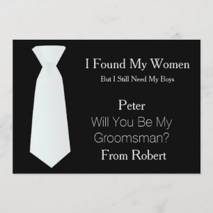 Bent u mijn Groomsman wit en zwart Stropdas? Kaart
