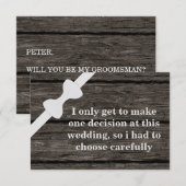 Bent u mijn Groomsman? Wooden Background Invita Kaart (Voorkant / Achterkant)