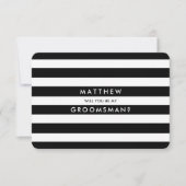 Bent u mijn Groomsman? Zwarte witte strepen Kaart (Voorkant)