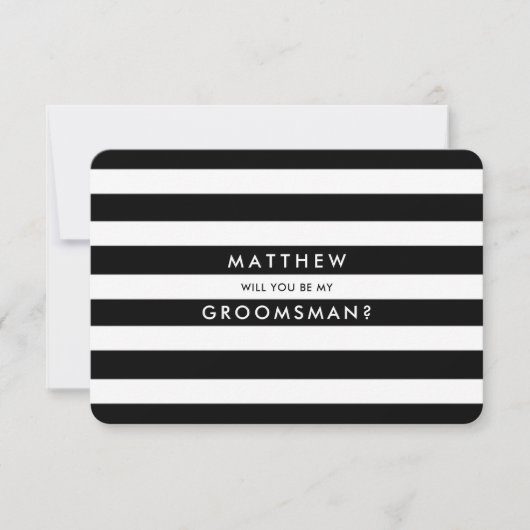 Bent u mijn Groomsman? Zwarte witte strepen Kaart (Voorkant)