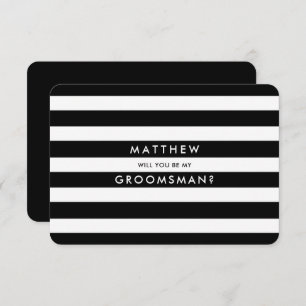 Bent u mijn Groomsman? Zwarte witte strepen Kaart