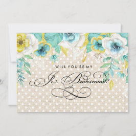 Bent u mijn Jr. Bridesmaid? Aquarel Bloemen Kaart