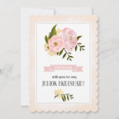 Bent u mijn Jr. Bridesmaid? Blush Pink Peonies Kaart (Voorkant)