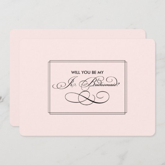 Bent u mijn Jr. Bridesmaid? Elegant Blush Pink Kaart (Voorkant / Achterkant)