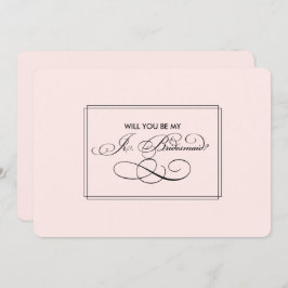 Bent u mijn Jr. Bridesmaid? Elegant Blush Pink Kaart