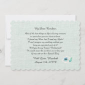 Bent u mijn Jr.Bridesmaid? Mint Floral Burlap Kaart (Achterkant)