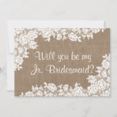 Bent u mijn Jr. Bridesmaid Rustic Burlap & Lace? Kaart (Voorkant)