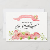 Bent u mijn Junior Bridesmaid? Aangepaste uitnodig Kaart (Voorkant)