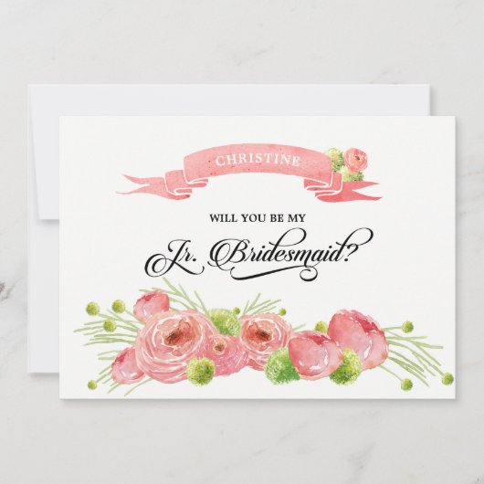 Bent u mijn Junior Bridesmaid? Aangepaste uitnodig Kaart (Voorkant)