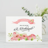 Bent u mijn Junior Bridesmaid? Aangepaste uitnodig Kaart (Staand voorkant)