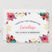 Bent u mijn Junior Bridesmaid? Modern Floral Kaart (Voorkant)