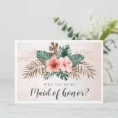 Bent u mijn Maid Honor Waterverf Tropische Kaart? (Staand voorkant)
