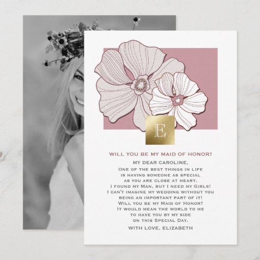Bent u mijn Maid of Honor? Aangepaste fotokaarten Kaart (Voorkant / Achterkant)