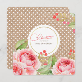 Bent u mijn Maid of Honor? Aangepaste uitnodiginge Kaart