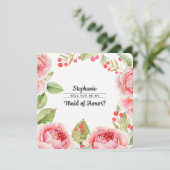 Bent u mijn Maid of Honor? Aquarel Bloemen Kaart (Staand voorkant)