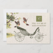 Bent u mijn Maid of Honor? Art Burlap Kaart (Voorkant)