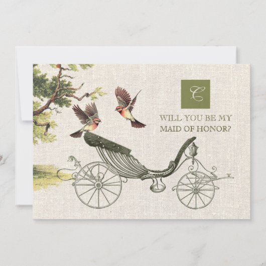 Bent u mijn Maid of Honor? Art Burlap Kaart (Voorkant)