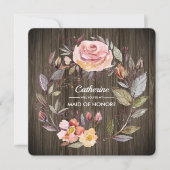 Bent u mijn Maid of Honor? Barn Wood Floral Kaart (Voorkant)