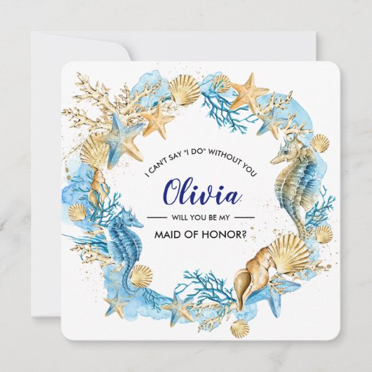 Bent u mijn Maid of Honor? Beach Seaside Kaart (Voorkant)