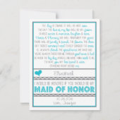 Bent u mijn Maid of Honor? Blauw/grijs gedicht Kaart (Voorkant)