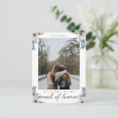 Bent u mijn Maid of Honor Blue Roos Foto Briefkaart (Staand voorkant)