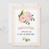 Bent u mijn Maid of Honor? Blush Pink Peonies Kaart (Voorkant)