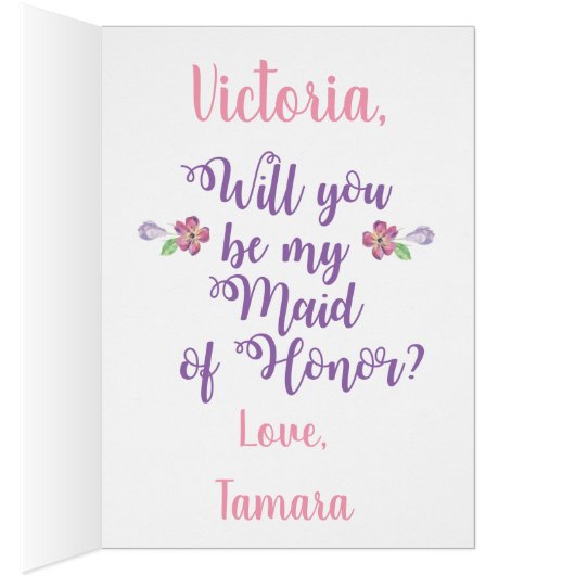 Bent u mijn Maid of Honor Card? (Binnen (Rechts))