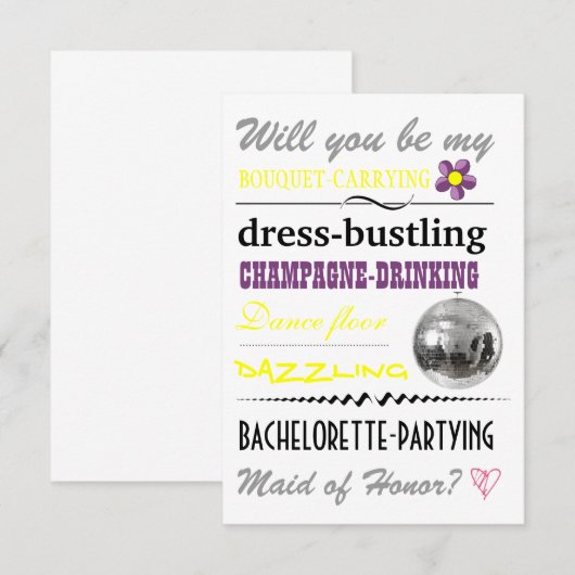 "Bent u mijn Maid of Honor?" Kaart (Voorkant / Achterkant)
