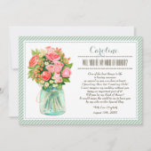 Bent u mijn Maid of Honor? Mason Jar Floral Kaart (Voorkant)