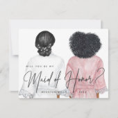 Bent u mijn Maid of Honor? Meisjes in Robes Invit Kaart (Voorkant)