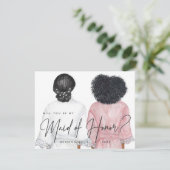 Bent u mijn Maid of Honor? Meisjes in Robes Invit Kaart (Staand voorkant)