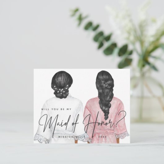 Bent u mijn Maid of Honor? Meisjes in Robes Kaart (Staand voorkant)