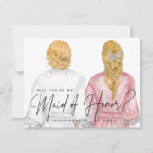 Bent u mijn Maid of Honor? Meisjes in Robes Kaart (Voorkant)
