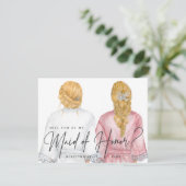 Bent u mijn Maid of Honor? Meisjes in Robes Kaart (Staand voorkant)