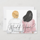 Bent u mijn Maid of Honor? Meisjes in Robes Kaart (Voorkant)