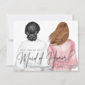Bent u mijn Maid of Honor? Meisjes in Robes Kaart (Voorkant)