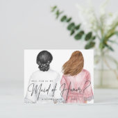 Bent u mijn Maid of Honor? Meisjes in Robes Kaart (Staand voorkant)